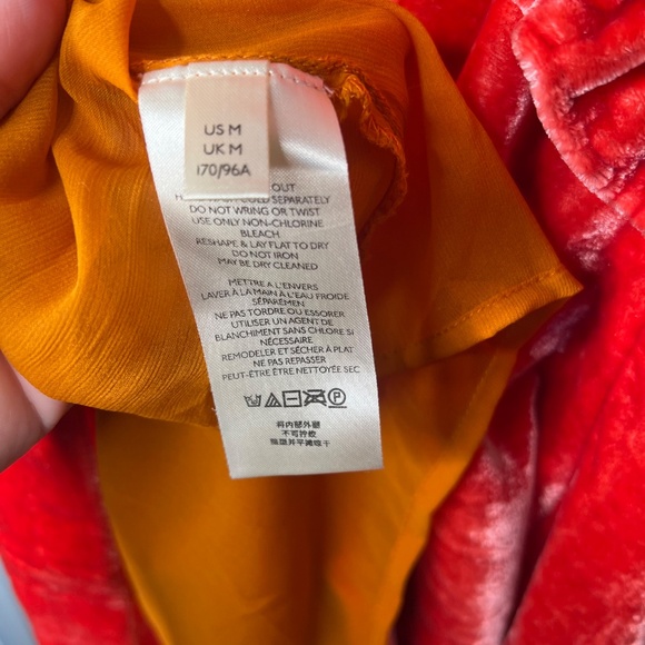 Free People Tangerine Gum Drop Open Back Velvet Mini Dress Women's Size Medium - Picture 7 of 8